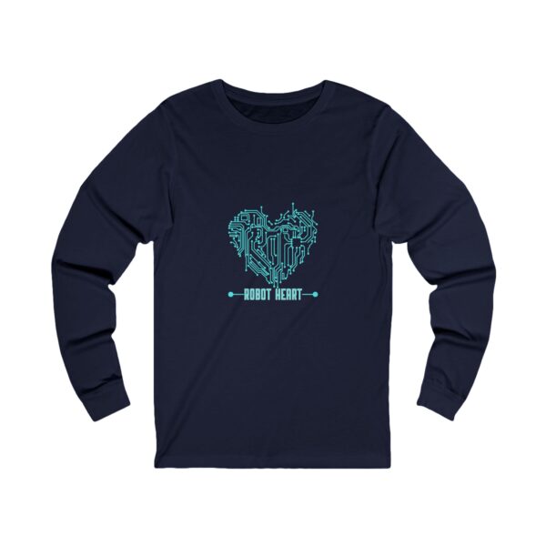 Robot Heart Unisex Long Sleeve Tee - Tech-Inspired Love Shirt - Image 5