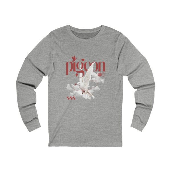 Artistic Pigeon Long Sleeve Tee | Unisex Jersey Top for Nature Lovers - Image 3