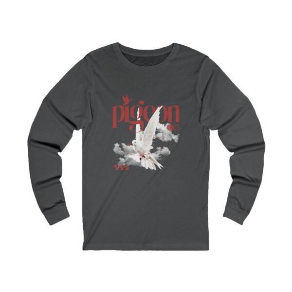 Artistic Pigeon Long Sleeve Tee | Unisex Jersey Top for Nature Lovers