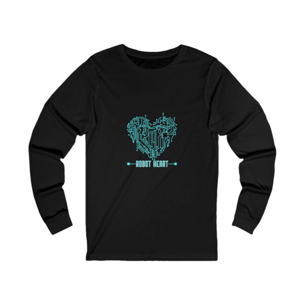 Robot Heart Unisex Long Sleeve Tee - Tech-Inspired Love Shirt - Image 3